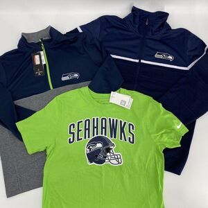Seattle Seahawks Men’s Fan Gear Bundle Jacket 1/4 Zip Tshirt Sz L
